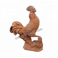 Statue de Coq Élégante ENYA, Grande Sculpture d'Extérieur en Faux Fer Forgé pour Jardin, Patio et Décoration Intérieure