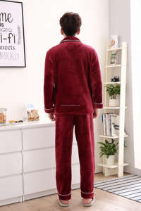 Pigiama Invernale <span class=keywords><strong>da</strong></span> <span class=keywords><strong>Uomo</strong></span> a Maniche Lunghe, Abbigliamento Comodo in Flanella per Casa, Prodotto <span class=keywords><strong>da</strong></span> Produttore Cinese - Product Image 4