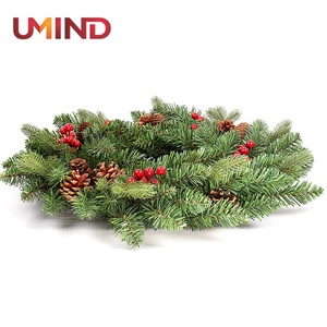 UMIND personnalisé prix usine décorations <span class=keywords><strong>de</strong></span> noël 50cm <span class=keywords><strong>couronne</strong></span> <span class=keywords><strong>de</strong></span> noël artificielle commerciale pour la décoration <span class=keywords><strong>de</strong></span> noël - Product Image 4