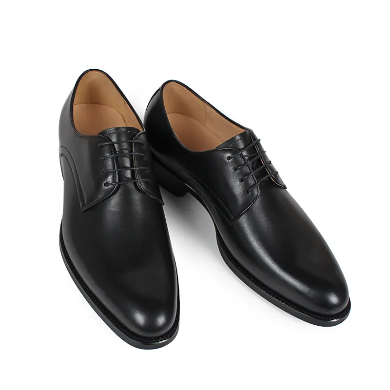 Vikeduo Custom Calfskin Leather Designer Lacing Formal Dress Derby Shoes Antique Black Leader Men Handmade Shoes