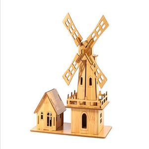 Giáo dục đồ chơi hoye thủ công handmade trẻ em trò chơi câu đố mini DIY nhà 3D câu đố bằng gỗ - Product Image 6