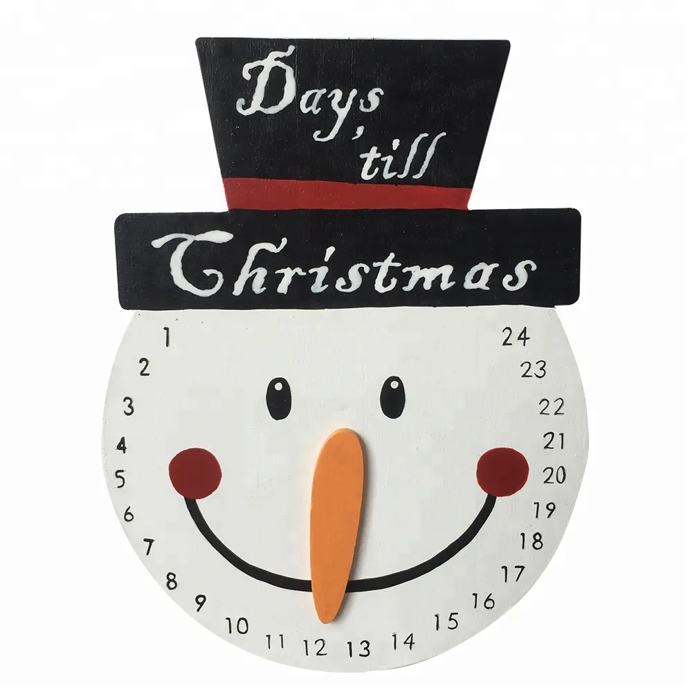 Christmas Wooden decoration santa claus calendar time count down hanging ornament