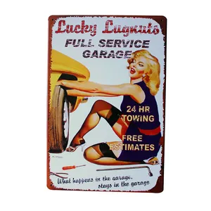 Nhà Để Xe Tốt Nhất Pinup Lady Vintage Craft Tin Hoài Cổ Cho Quán Rượu Trang Trí Nhà Hàng