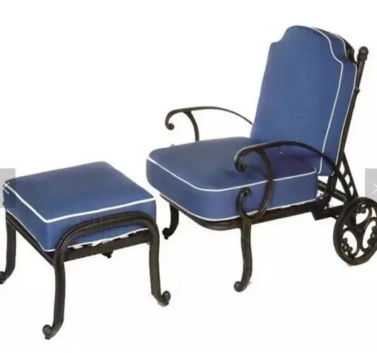Cast Aluminum Outdoor Chaise Lounge With Wheels