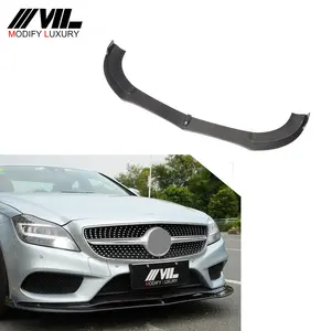 Spoiler frontal de lábio da corrida do carbono w116 cls, para mercedes 15-16