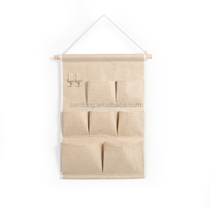 ramie cotton wooden hanging bag for tissue organizer tote foldable storage tote gery