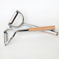 Multi Functie Keuken Tool Houten Grip Rvs Groente Fruit Peeler