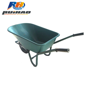 Chariot de jardin industriel à roues pneumatiques, capacité de 4,5 pi3, plateau en métal et plastique, capacité de charge de 150 kg, construction - Product Image 3