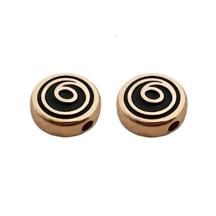 Zinc alloy engraved beads with logo custom metal charms pendants jewelry tags for Bracelet