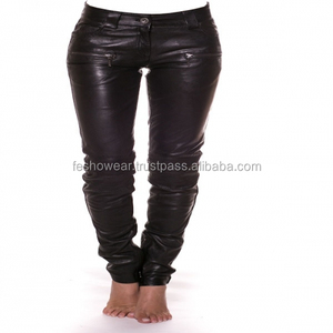 Womens <b>Black</b> Leather <b>Pants</b> Slim Fit Comfortable Durable <b>Corduroy</b> Casual Wear Winter Streetwear Wholesale - Product Image 1