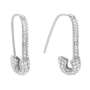 925 Silver 18k Gold Plated Micro Pave Jewelry Custom Gemstone <strong>Safety</strong> <strong>Pin</strong> Huggie Hoop <strong>Earrings</strong> - Product Image 6