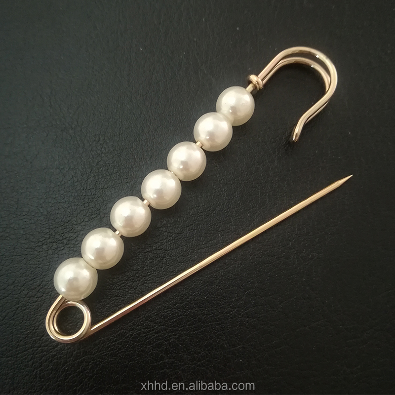 Лидер продаж, индивидуальная гигантская безопасная булавка с жемчугом, модная декоративная брошь, булавка для одежды