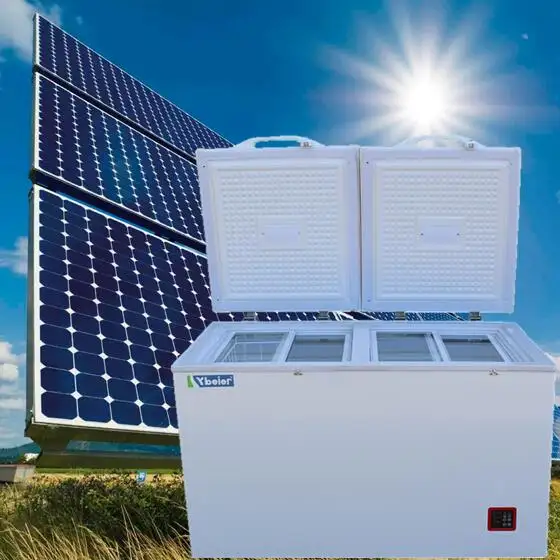 Yeni ultra enerji verimli AC110/220 V DC12V/24 V güneş buzdolabı dondurucu dc göğüs dondurucu güneş derin dondurucu