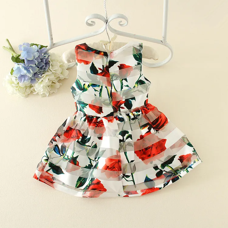 2023 Infant Very Latest Dresses Models High quality Fashion Summer Baby Girls Flower Patterned Toddlers Party Dress