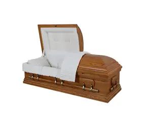 FESTER HOLZ COFFIN IM AMERIKANISCHEN STIL, EINSCHL IESSLICH MAHOGANY COFFIN UND OAK COFFIN