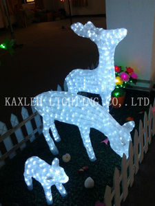 De color blanco puro padre. La madre y el bebé 3d reno de navidad de luz hecha por led luz de la secuencia para la - Product Image 1