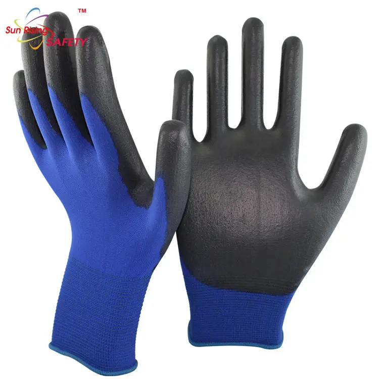 13g Glove SRSAFETY 13G U3 Polyester Clean Glove Pu Coated Hand Work Gloves Anti ESD Gloves Family Used