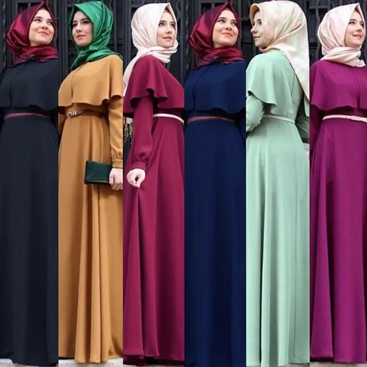 Nuovo design fresco bella vestito islamico musulmano vestito abaya lungo delle donne