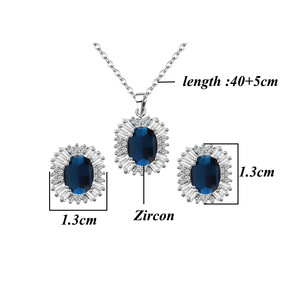 Juego de Joyería de Platino 18KRGP con Circonita Cúbica Austriaca y Cristal CZ, Collar con Colgante, Aretes y Pendientes - Product Image 6