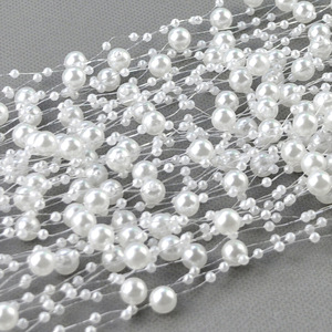 Chaîne de perles de 60 mètres par rouleau, garniture de perles, appliques de perles, chaîne de perles pour guirlande de mariage, décoration de fête - Product Image 2