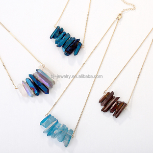 الصيف الساخن بيع الكريستال الكوارتز <span class=keywords><strong>Druzy</strong></span> بار قلادة المختنق قلادة - Product Image 3