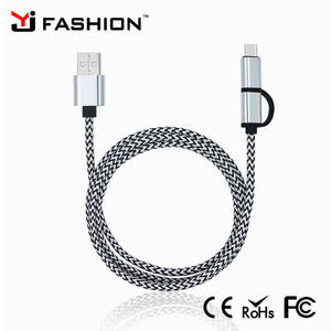 Il cavo di sincronizzazione del USB del cavo del USB di tipo <span class=keywords><strong>C</strong></span> ha intrecciato il nylon all'ingrosso 1m 2 in 1 veloce veloce di <span class=keywords><strong>c</strong></span> - Product Image 1