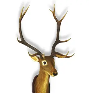 壁挂式动物头墙壁装饰动物标本真鹿头壁挂杆装饰模型