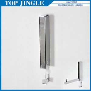 Colgador de ropa de montaje en pared cromado plegable con clase - Product Image 2