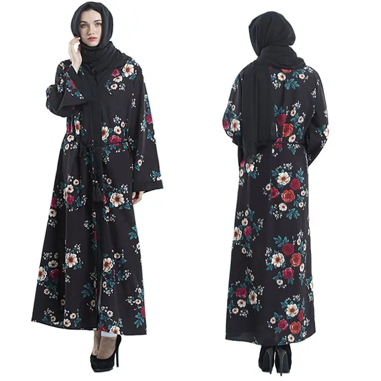 Robe árabe mideast para mulheres, roupa islâmica mais popular estampada