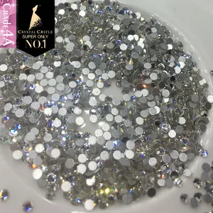 Glitter Rhinestones Clear White Flatback No Hotfix Strass No Glue Back Nail Rhinestone Non Hotfix For Nail Art Decoration