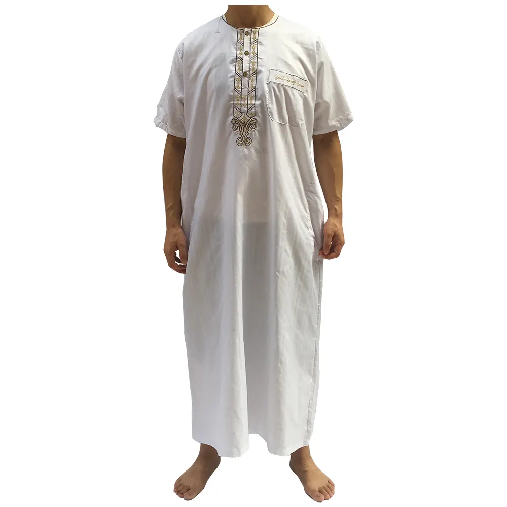 Белая рубашка с короткими рукавами и Исламская повседневное конструкции курта для мужчин абаи Ближний Восток 100% новый круглый вырез горловины взрослых принимаем летняя 24 шт