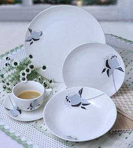 Service de table de 16 pièces en porcelaine, vaisselle avec motifs de <span class=keywords><strong>points</strong></span> <span class=keywords><strong>blancs</strong></span>, avec impression parfaite - Product Image 6
