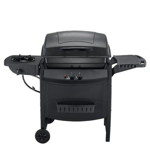 <strong>Side</strong> <strong>Burner</strong>&amp;trolley Cart 2 <strong>Burner</strong> Propane BBQ Barbecue Gas Grills Plastic Wine Trolley Kitchen Steel for Backyard Outdoor - Product Image 3