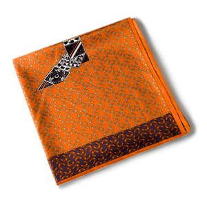 Foulard carré en sergé de soie avec imprimé, mode coréenne