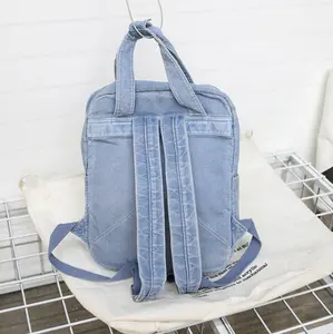 Backpack Business ISO 9001 2015 Certificate College School Bags Backpacks Soft Girls Denim Backpack Wholesale From China