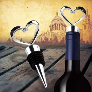 En Acier inoxydable Amour Coeur Forme Argent Bouchon De Bouteille De Vin pour Mariage Décoration De Festival