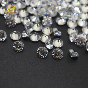 Machine Cut Round Brilliant Cut White Cubic Zircon For Jewelry