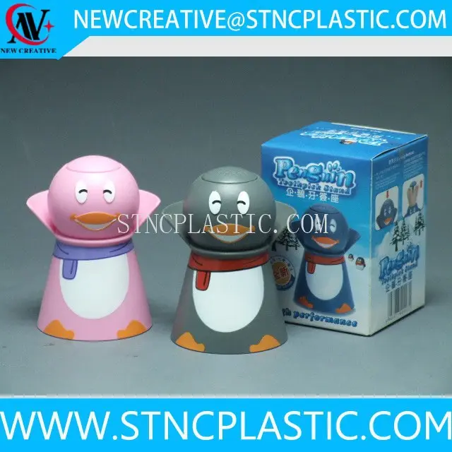 automatic penguin plastic toothpick holder
