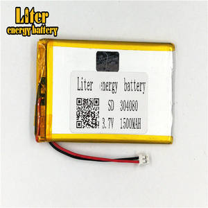 Stecker 2,0-2 P 304080 Ultra-dünnen polymer lithium-batterie 1500 mah außen beleuchtung <span class=keywords><strong>3</strong></span>,7 V medizinische ausrüstung mit ntc - Product Image 2