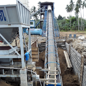 Sıcak ürünler hazır karışım HZS60 sabit bant konveyör tipi beton harmanlama santrali ile çimento silosu - Product Image 5