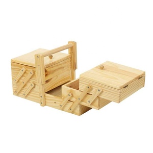 <span class=keywords><strong>Bois</strong></span> naturel Couleur 5 Mobile Tiroir <span class=keywords><strong>En</strong></span> <span class=keywords><strong>Bois</strong></span> Boîte De Rangement À Coudre - Product Image 2
