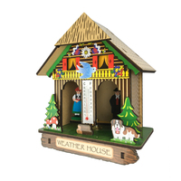 Maison miniature en bois de Noël bon marché, nouvelle en 2021, avec thermomètre