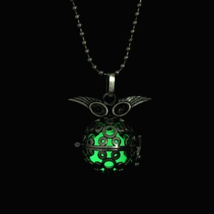 Colar com pingente medalhão luminoso, bola luminosa que brilha no escuro, pedra brilha, colar de cobre, pingente - Product Image 2