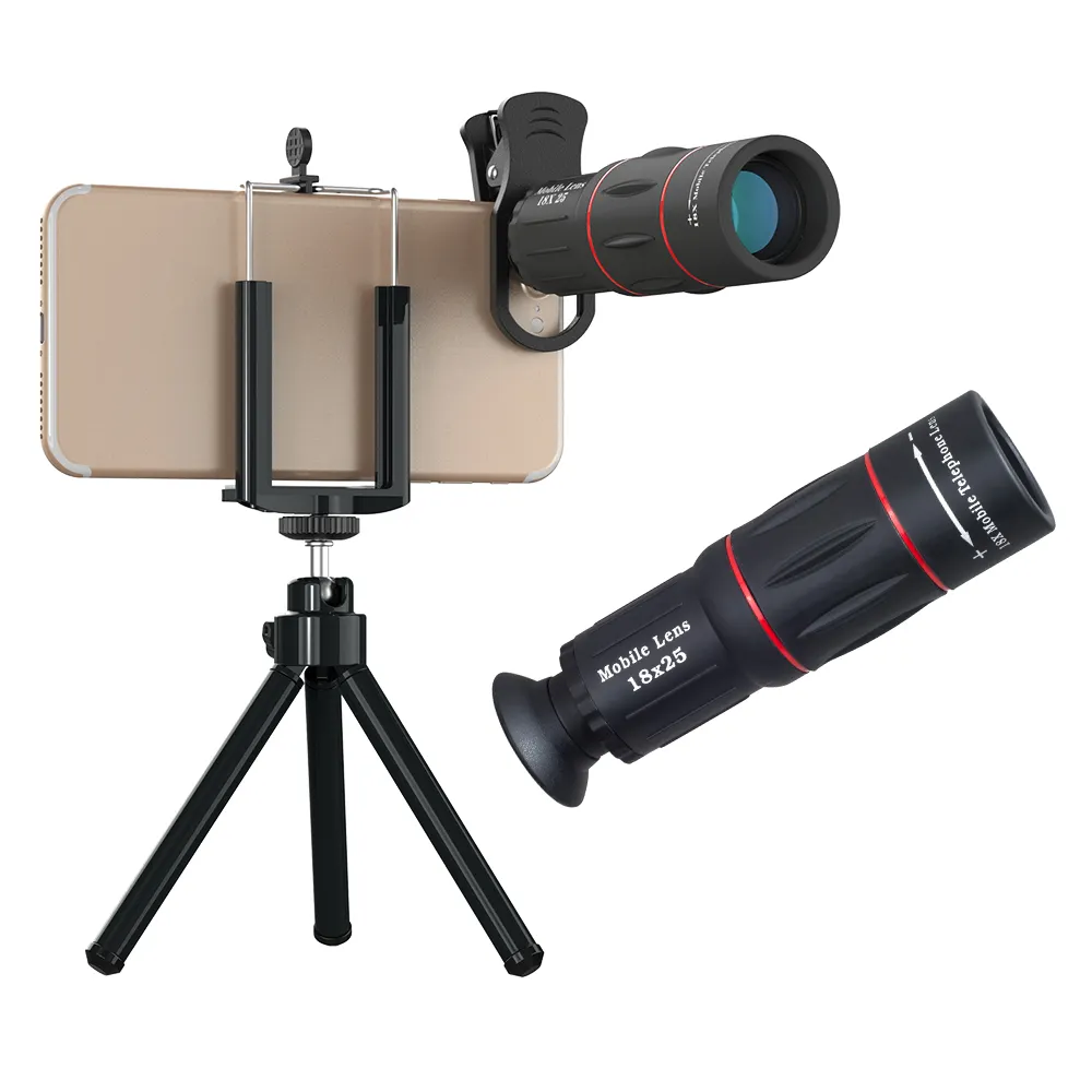 hot sale clip 18x zoom telescope with tripod ,telephoto lens for smart phones