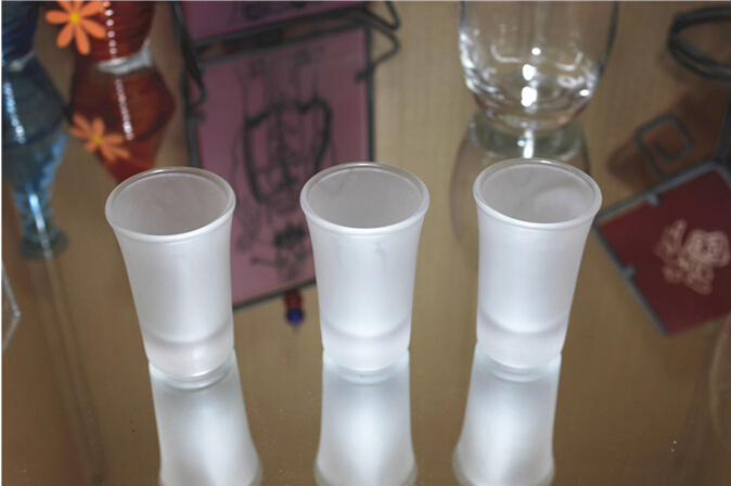 clear and frosted shot glass cup
