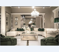 Thiết Kế Sang Trọng Tay Tufted Da Sofa Couch, Antique Phong Cách Ý Nội Thất Phòng Khách Set, Cổ Điển Vải Bộ Sofa Bộ
