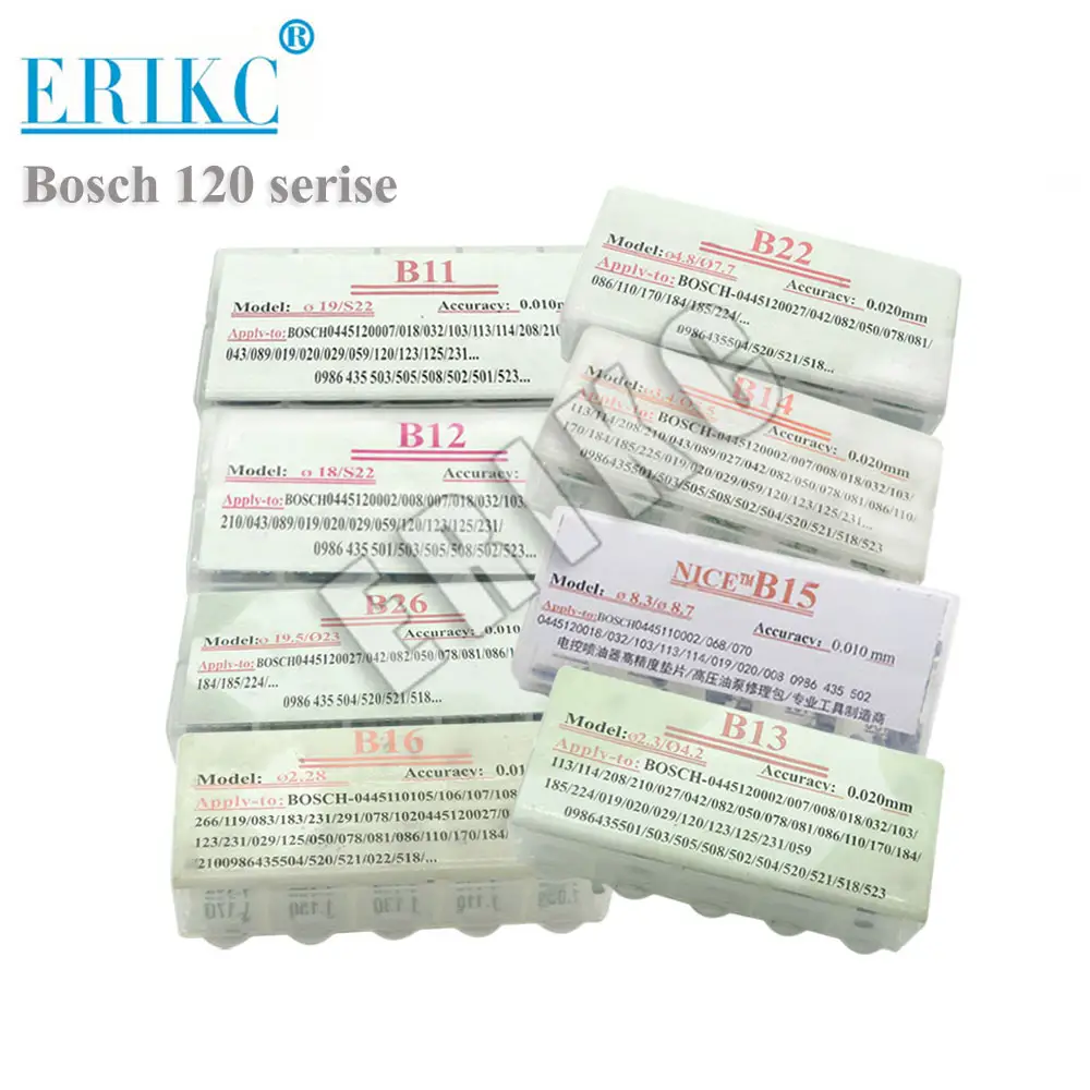 ERIKC燃料120シリーズインジェクターシムB11 B12 B22 B26 B13 B15 B16B14電磁弁ノズルスプリング調整ガスケットワッシャー