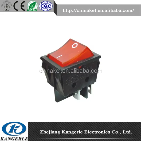 Chine gros haute qualité mini 4/6 broches rouge interrupteur à bascule / on-off interrupteur avec led