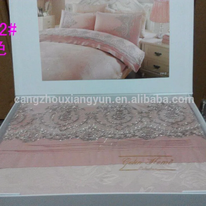 Satijn-katoen pailletten kant bed cover exotische beddengoed set