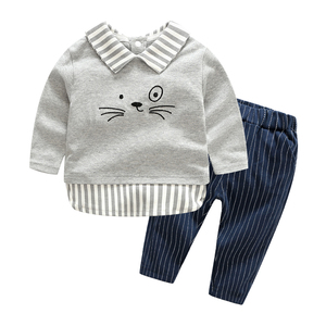 Abbigliamento Personalizzato per Bambini, Set di <span class=keywords><strong>Vestiti</strong></span> per Bambini di <span class=keywords><strong>1</strong></span> <span class=keywords><strong>Anno</strong></span>, Maglietta a Maniche Lunghe + Pantaloni, Set di 2 Pezzi per Bambino - Product Image 2